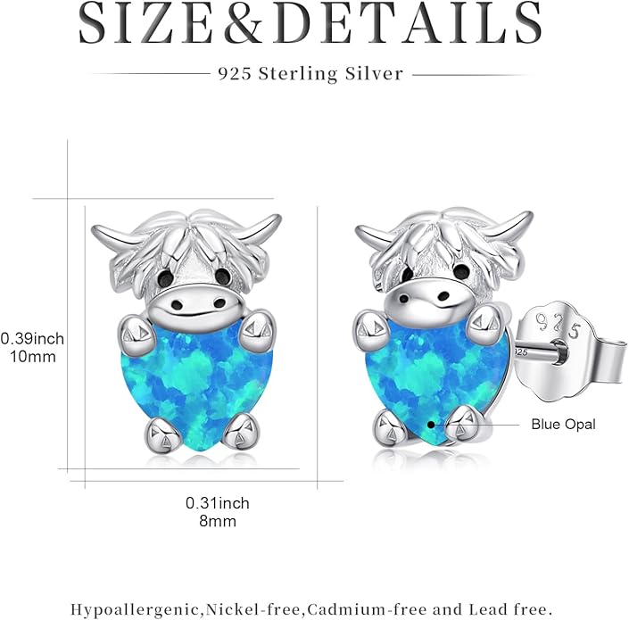JUSTKIDSTOY Hypoallergenic Earrings Sterling Silver Crystal Cute Animal Studs Earrings for Sensitive Ears Birthday Gifts for Women Girls