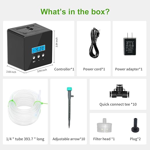 Automatic Watering System for Potted Plants - 10-Pot Indoor Plant Waterer with Timer, Leak-Proof Design & USB-C/Battery Power