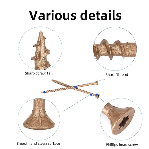 Deck Screws #10 x 4’’, T25 Star Torx Drive Flat Head Wood Screws, Brown, 5lb
