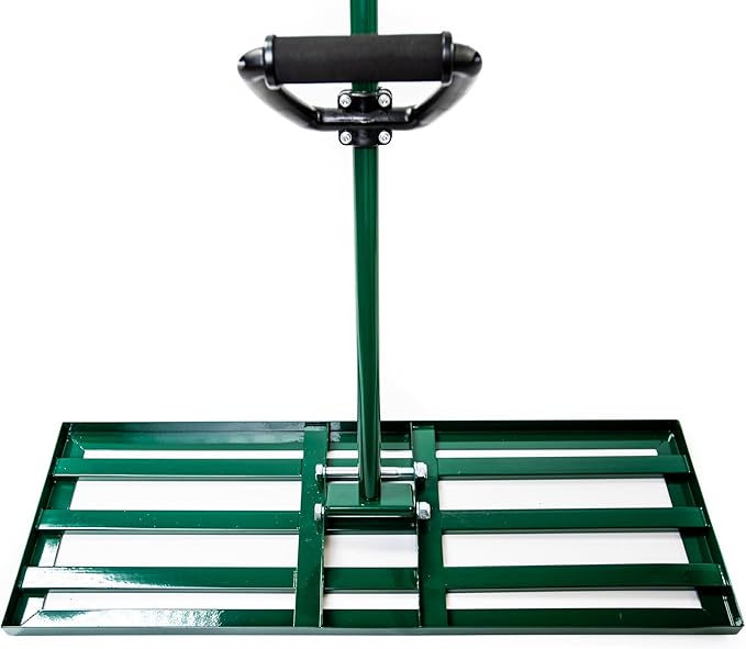 Lawn Leveling Rake 30x10 inch, Anti Flip - Heavy Duty Leveling Tool, Steel Handle, and Rake Head– Includes Gloves, Planting Mat, and Garden Shears – Yard Leveler for Lawn Garden, Soil, Sand, and Grass