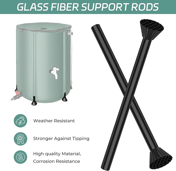 Rain Barrels to Collect Rainwater from Gutter - Rain Collection Barrel Water Barrel Rainwater Collection System Collapsible Rain Barrel Include Filter Two Spigots and Overflow Kit (66 Gallon, Green)