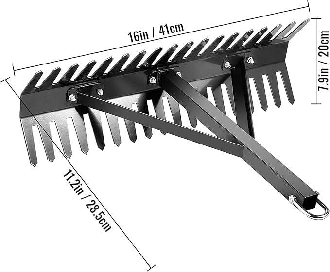 Shengyi Pond Rake - Steel Blades 16-32 inch Aquatic Weed Removal Tool, Double Sided Lake Weed Cutter with 66ft Rope