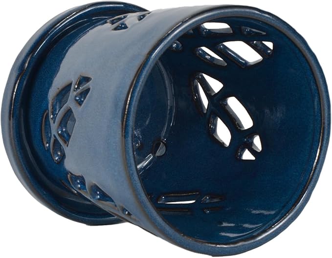 W&W Orchid Pot with Holes and Saucer for Repotting, 5.5 Inches, Blue