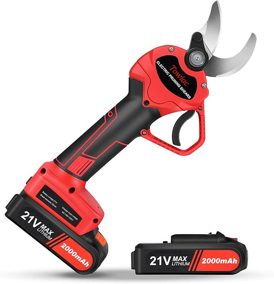 Electric Pruning Shears，Professional Cordless Tree Branch Pruner with 2PCS Lithium Battery and Matching Tools，30mm (1.2″) Cutting Diameter