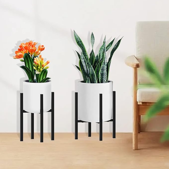 Heavy Plant Stand for 10"-16" Plant Pot Indoor Outdoor Corner, Adjustable Metal Heavy Duty for Large Pot (Black 1 Pack)