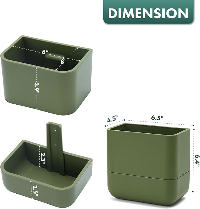 Phoenix Vine 6.5-Inch Wall Mounted Self-Watering Planter Pot for Indoor Houseplants and Herbs | Hanging Planter for Window Sills, Bathroom Walls, Home & Office Décor, Olive, Set of 3, 01-WP-C-3