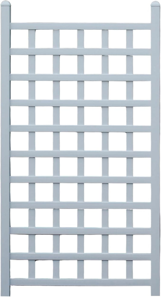 DuraTrel Country Garden Vinyl Trellis, Outdoor Plant Support Frame, White, 35" x 66" - Decorative Grid-Style Lattice for Climbing Vines & Flowers, Use Against Walls, Fences or Freestanding