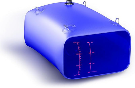 Large Capacity Water Storage Bladder with Visible Scale, Portable Water Tank Containers, Bladder Tank for Drought Resistance, Fire Prevention, Emergency, Outdoor & Irrigation (110L/29Gal, Blue)