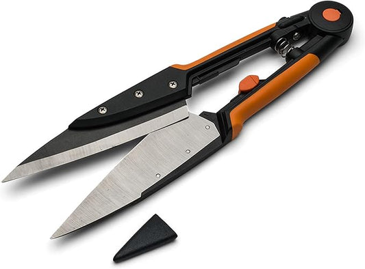 Garden Clippers - Grass Cutter Hand Edging Shears - Straight Yard Scissors for Outdoor Edges, Weeding, or Hedge Shears by Kings County Tools