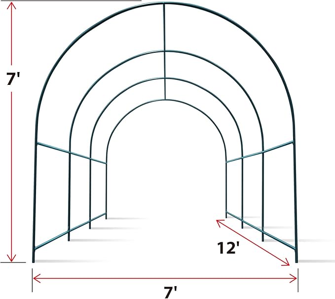 YardGrow Large Garden Support Arch Frame Climbing Plant Arch Arbor for Various Climbing Plant Roses Vines Birthday Wedding Party Decoration Pergola Frame (12' x 7' x 7')