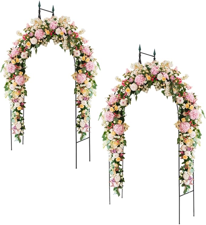 S AFSTAR 9.5 Ft Metal Arch, Outdoor Garden Arch for Various Climbing Plant Flower, Wedding Backdrop Stand Archway Arbor for Wedding Garden Party Ceremony Gothic Style Decoration, Easy-to-Assemble (2)