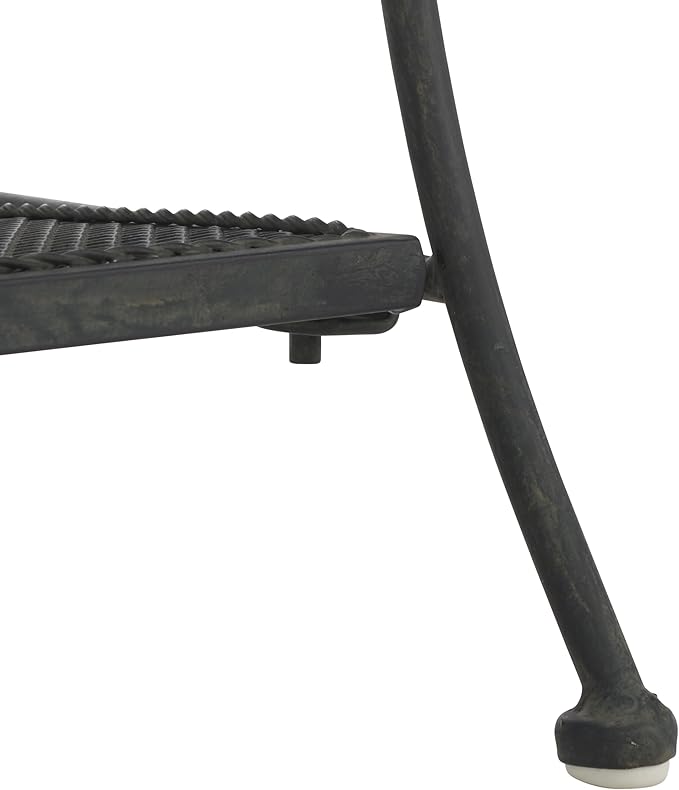 SAFAVIEH Outdoor Collection Torus Victorian Scroll Antique Black 3-Tier Shelf (Fully Assembled)