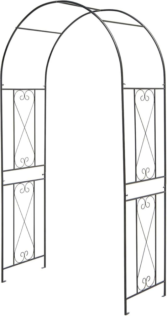 Giantex Garden Arch Trellis - 7.2FT Metal Arbor for Garden Entryway Climbing Plants Rose, 4 Stakes, Outdoor Wedding Archway Pergola for Ceremony Bridal Party Decoration (Arch)