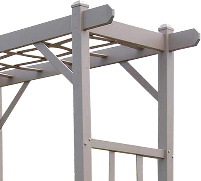 Dura-Trel PVC Garden Arbor, Arch Support for Climbing Plants, Elmwood, Mocha, 57" x 85"