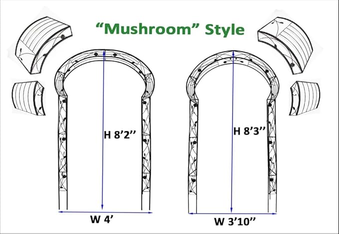8.3FT Heavy Duty Steel Garden Arbor with Side Garden Trellis, 8-in-1 Wedding Arch Archway for Backyard, Vine Plants & Outdoor Decor - Includes Ground Stakes & Easy Assembly