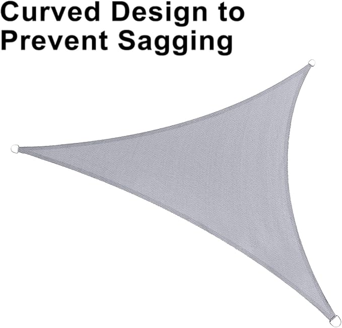 LOVE STORY Custom Size 5'x6'x7.8' Silver Grey Sun Shade Sail Triangle Sunshade Fabric Awning Canopy for Patio Backyard Carport Pergola (Customized)