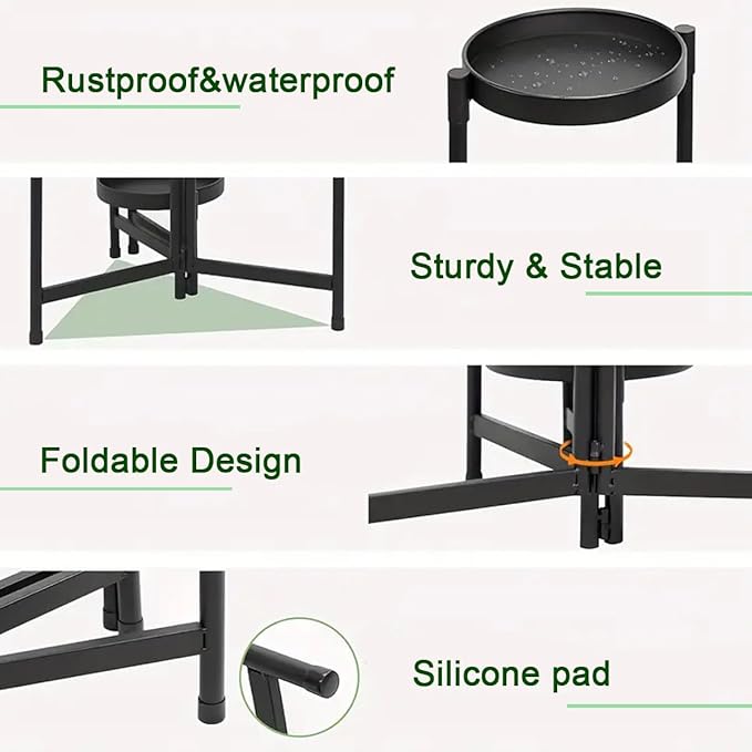 5 Tier Metal Plant Stand, Heavy Duty Corner Plant Holders Indoor Outdoor, Flower Pot Holder Display Rack for Patio Balcony Garden Living Room Bedroom