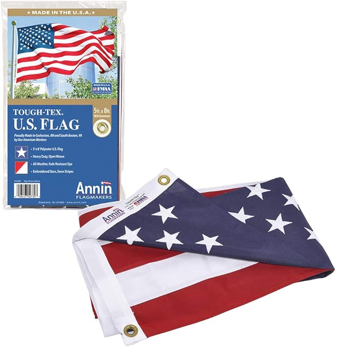 Annin Flagmakers (2730) Tough-Tex American Flag, Made in USA, 5 x 8 Feet, Polyester