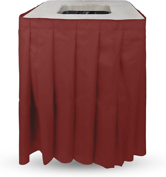 Marble & Maroon Square Trash Can Cover - 35 Gallon, ABS Plastic & Polyester, Ideal for Events & Residential Use