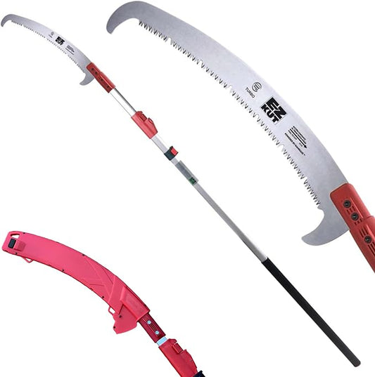 EZ Kut Professional Pole Saw 20’ Extendable - Manual Pole Saw for Tree Trimming. Branch Cutter with Double Hook for Branch Removal - Best Tree Pruner. Tree trimmer pole saw. Since 1988