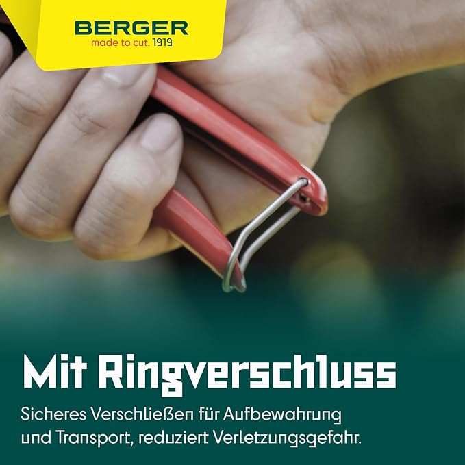 BERGER Grass Shear 2200 with self-Sharpening Blades Hand Grass Shear Made of Chrome-Plated Metal