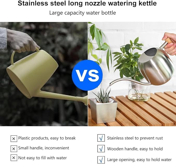 Small Watering Can Indoor Plants, 40oz/1.2L Garden Watering Can, House Plant Watering Can Cute Watering Pot with Long Spout for Indoor House Plants Bonsai Outdoor Garden Flower Decorative