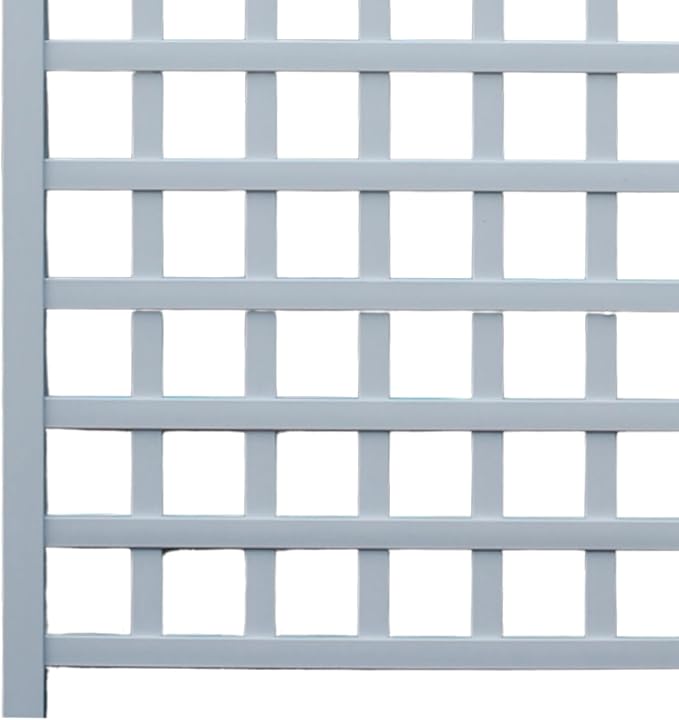 DuraTrel Country Garden Vinyl Trellis, Outdoor Plant Support Frame, White, 35" x 66" - Decorative Grid-Style Lattice for Climbing Vines & Flowers, Use Against Walls, Fences or Freestanding