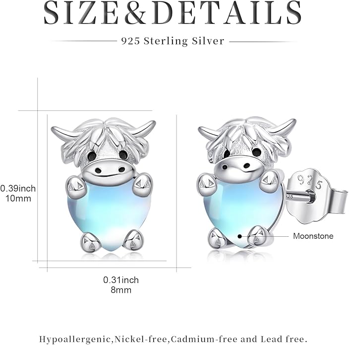 JUSTKIDSTOY Hypoallergenic Earrings Sterling Silver Crystal Cute Animal Studs Earrings for Sensitive Ears Birthday Gifts for Women Girls