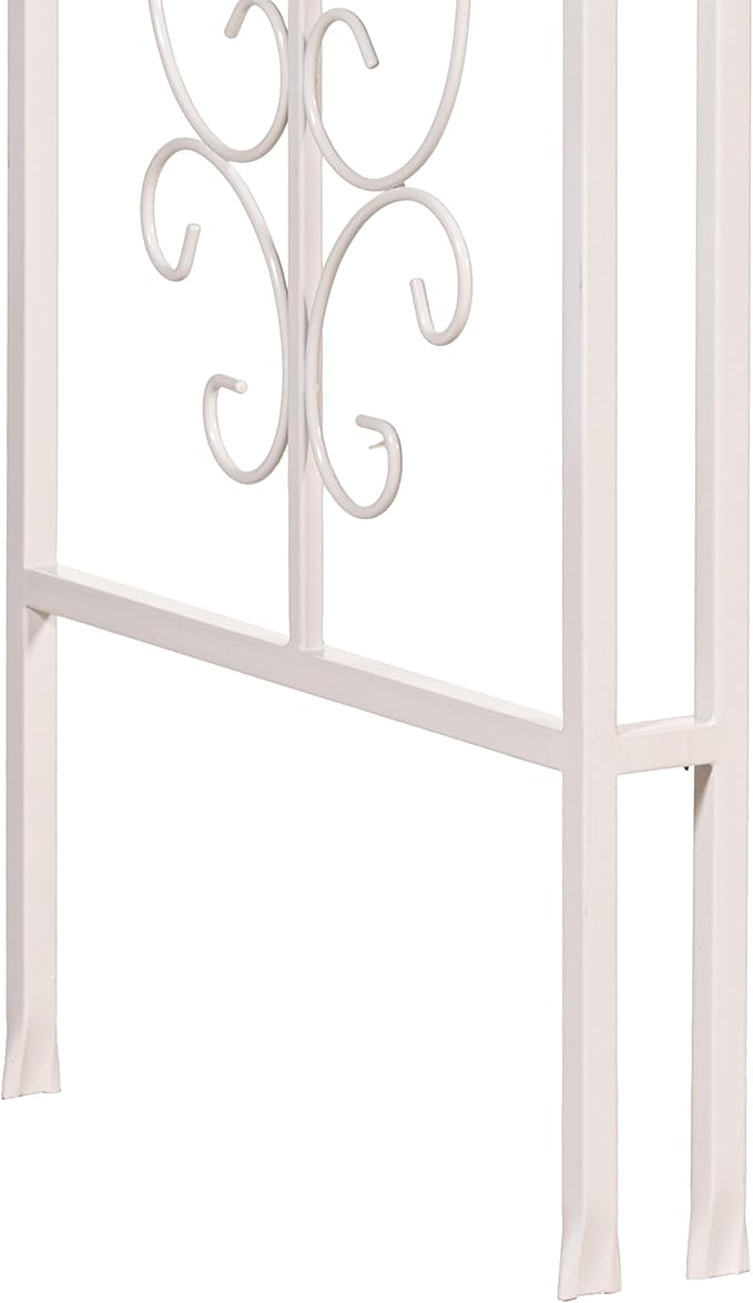 Plow & Hearth Arch Metal Outdoor Garden Arbor, 84 inches Tall, Iron Trellis Lattice for Climbing Plants, Wedding Arch, Outdoor Patio Décor (Montebello-White)