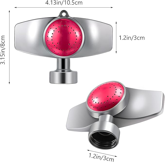 Honoson Metal 360 Degree Circle Pattern Spot Sprinkler for Yard with Gentle Water Flow Adjustable Sprinkler Head for Small Area Lawn Garden Watering(Red,3 Pieces)