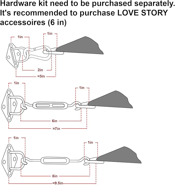 LOVE STORY Custom Size 8'x20' Dark Grey Sun Shade Sail Rectangle UV Block Canopy Patio Sail Sunshades Fabric for Outdoor Garden Carport (We Make Custom Size)