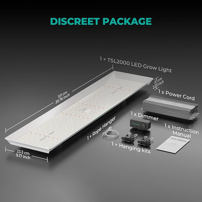 MARS HYDRO TSL2000 300W Led Grow Lights for Indoor Plants, Full Spectrum Dimmable Daisy Chain Growing Lamps for Seed Starting Vegetables Bloom in 4x2/5x3 Grow Tent Greenhouses