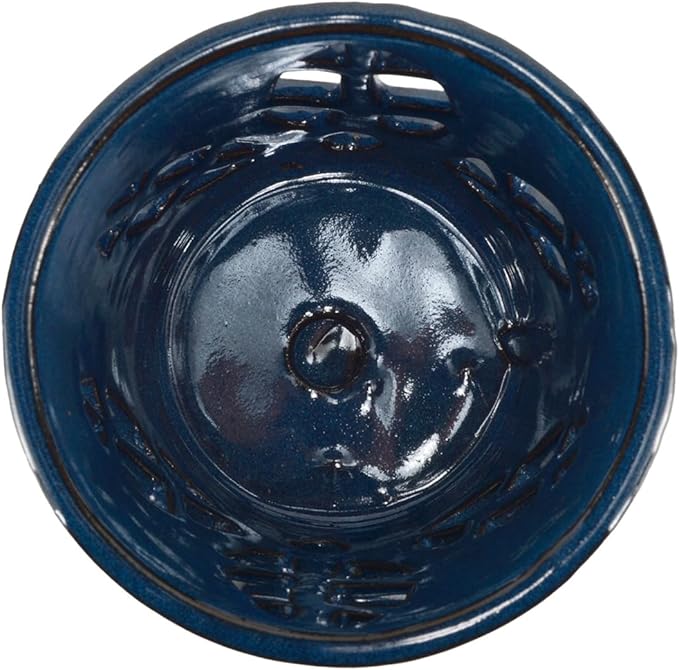 W&W Orchid Pot with Holes and Saucer for Repotting, 5.5 Inches, Blue