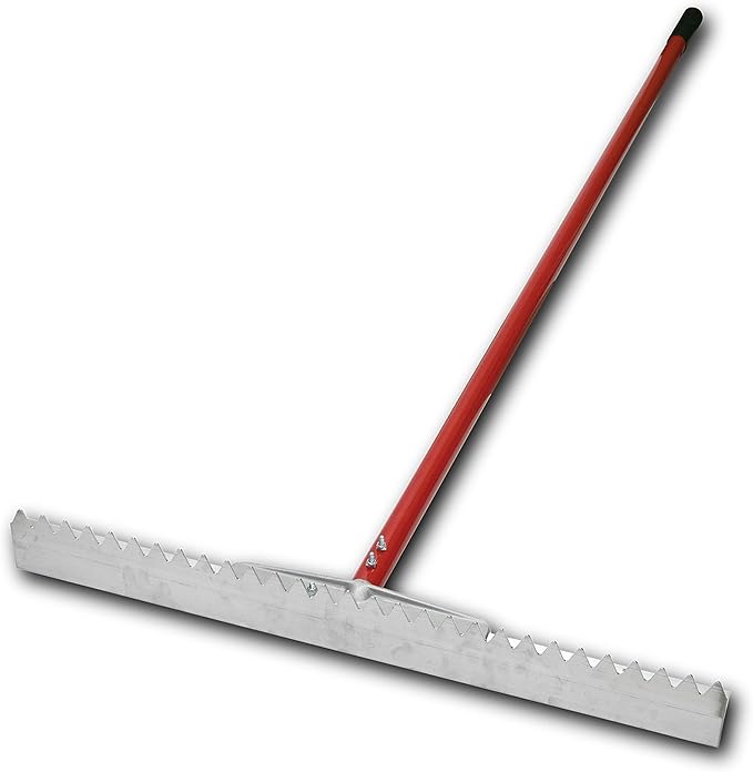 MARSHALLTOWN Asphalt Lute Rake, Sharp 36 Inch Blade, 72 Inch Aluminum Handle, T Connector, Made in The USA, RED700029C