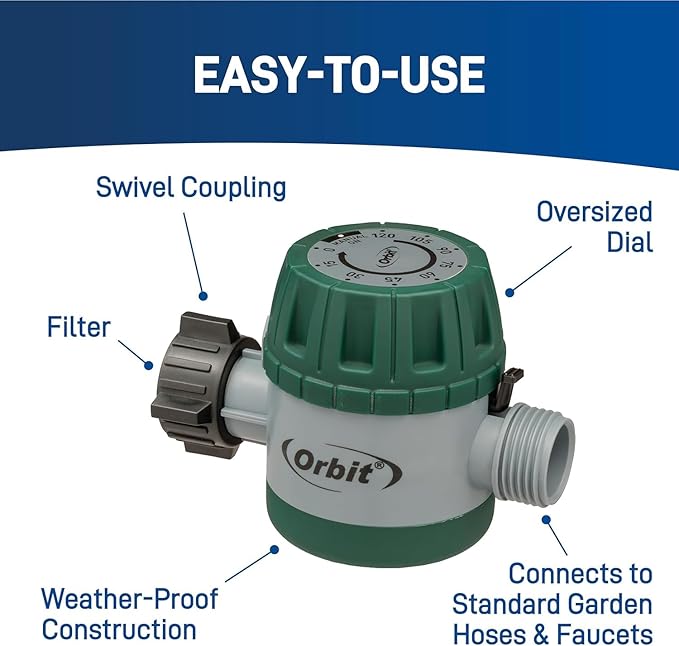 2-Pack H2O-Six Gear-Drive Sprinkler on Metal T-Spike & Mechanical Water Timer for Lawn and Garden Watering