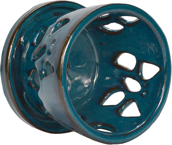 W&W Orchid Pot with Holes and Saucer for Repotting, 5 Inches, Teal