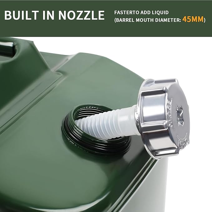 2.5 Gallon Metal Watering Can, with Flexible Spout and Pressure Release Valve, Square Design Safe and Stable, Watering Can for Garden, Water Container Camping (10L
