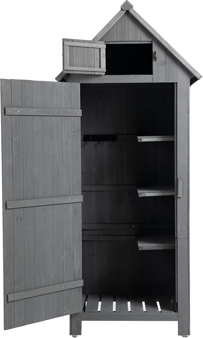 KEIKI 30.3" L Outdoor Storage Cabinet Tool Shed,Wood Frame with Sloped Roof Lockable Door for Patio Furniture