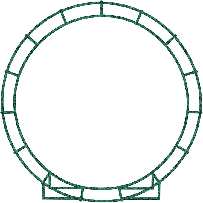 4.6 Ft Hammer Tone Green Round Metal Table Arch Garden Arbor for Garden, Indoor and Outdoor, Party Decoration, Easy Assembly (with Support Legs, Ground Anchors, Screwdriver, Instructions)