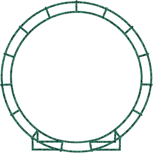 4.6 Ft Hammer Tone Green Round Metal Table Arch Garden Arbor for Garden, Indoor and Outdoor, Party Decoration, Easy Assembly (with Support Legs, Ground Anchors, Screwdriver, Instructions)