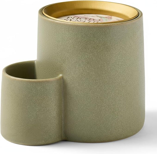 Modern Sprout Ember Earth Candle Planter - 2 in 1 Scented Soy Candle w/Bottom Feeding System - 8 Oz with 50 hr Burn time in Glaze Ceramic Vessel Ideal for Any Indoor Plants - Photosynthesis