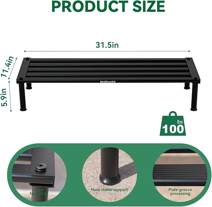 Metal Plant Stand, Rust-proof Aluminum Display Rack, Plants Display Stands Decoration Racks for Living Room Garden Balcony Patio (Black, 41.3Inch Tall)