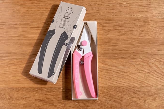 Flower shears - Professional Ultra Sharp Made in JAPAN Garden Scissors SAKAGEN HAND CREATION P-180 (Pink)