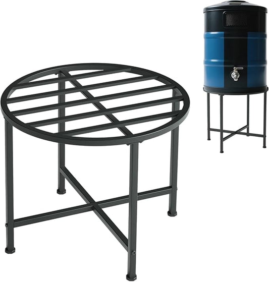 Rain Barrel Stand Heavy-Duty Stainless Steel- Supports 45/50/55 Gallon Plastic Barrels, Outdoor Weatherproof, Rust-Proof, 1200lb Load Capacity