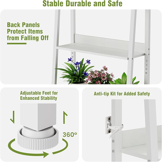 Extra Wide Plant Stand Indoor with Grow Lights, 5 Tiered Heavy Duty Large Plant Shelf, 63" Tall Metal Plant Rack for Multple Plants, Storage Shelves with Steel Frame, Corner Flower Pot Holder for Home