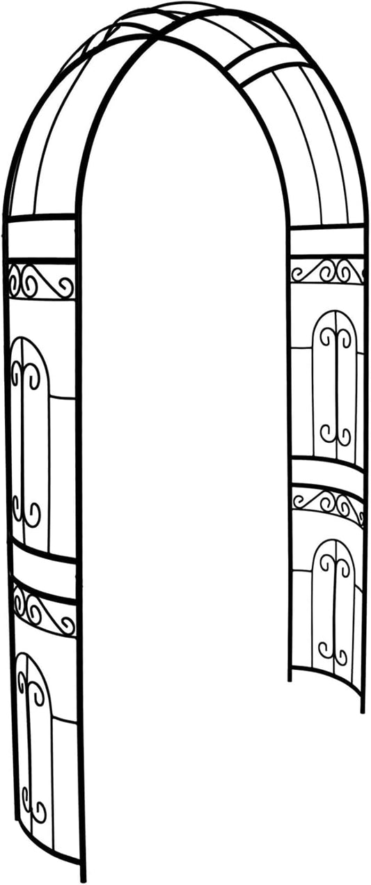 Metal Pergola Arbor, 95.3" H x 45" W Garden Wedding Arch Curved Metal Enduring Iron Garden Arch Trellis for Climbing Plants Outdoor Ceremony Arty Decoration