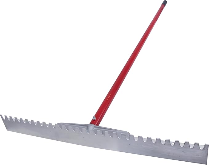 MARSHALLTOWN Asphalt Lute Rake, Blunt 36 Inch Blade, 72 Inch Aluminum Handle, T Connector, Made in The USA, RED700027C