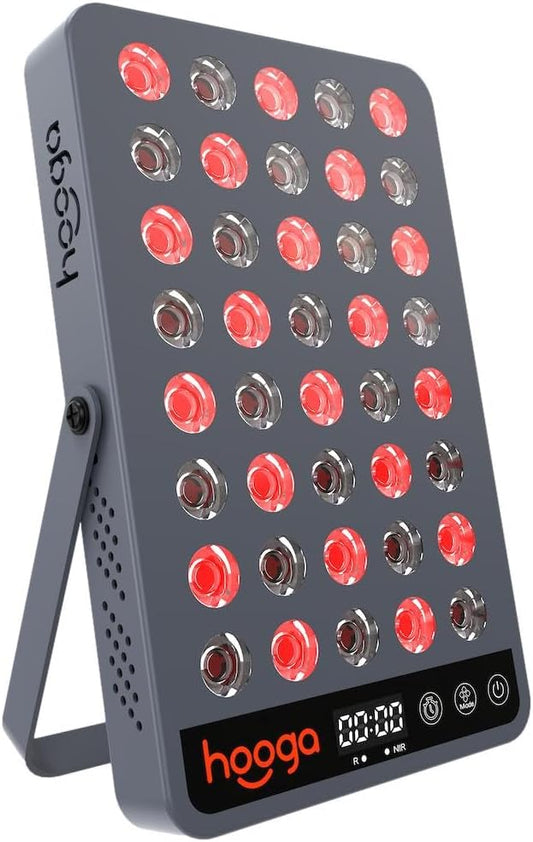 Hooga Red and Near Infrared LED Panel, 660nm & 850nm Light, Built-in Stand and Timer, 40 LED Model – HG200