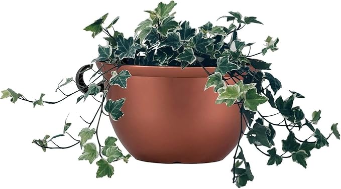 The HC Companies 11 Inch Hanging Metallic Planter - Round Hanging Basket for Indoor Outdoor Plants, Copper
