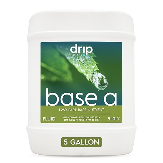 Base A 5 Gallon | Liquid Nutrient Solution | Essential Macronutrients & Chelated Micronutrients for Hydroponics & Soil Cultivation